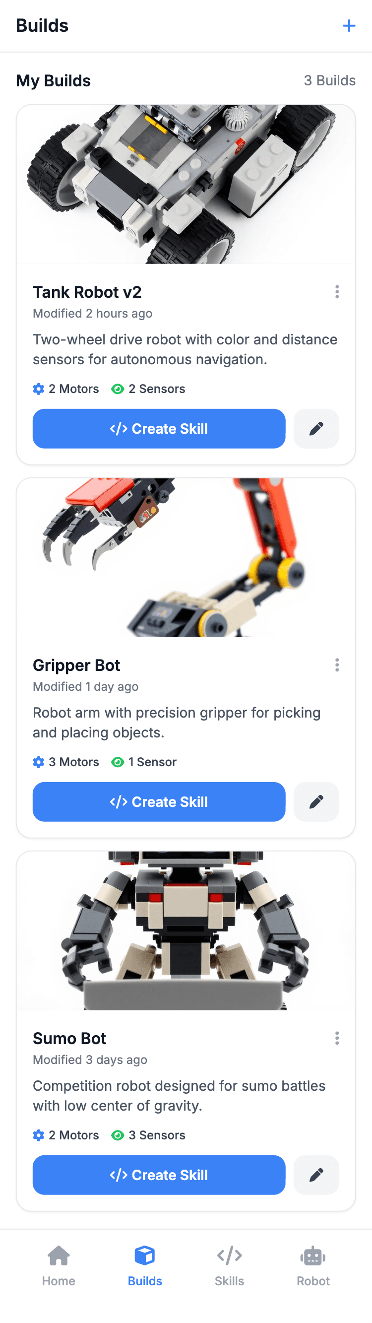 MyRoboBrick builds list